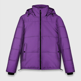 Мужская зимняя куртка 3D с принтом Фиолетовая волна в Тюмени, верх — 100% полиэстер; подкладка — 100% полиэстер; утеплитель — 100% полиэстер | длина ниже бедра, свободный силуэт Оверсайз. Есть воротник-стойка, отстегивающийся капюшон и ветрозащитная планка. 

Боковые карманы с листочкой на кнопках и внутренний карман на молнии. | волна | мелкая волна | узор волна | фиолет | фиолетовая волна | фиолетовые волны | фиолетовый | фиолетовый цвет