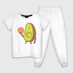 Детская пижама хлопок с принтом Авокадо в Тюмени, 100% хлопок |  брюки и футболка прямого кроя, без карманов, на брюках мягкая резинка на поясе и по низу штанин
 | avocado | vegan | vegetarian | авокадо | веган | вегетарианство
