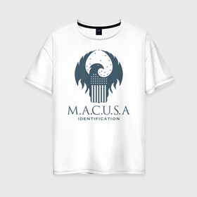 Женская футболка хлопок Oversize с принтом M.A.C.U.S.A в Тюмени, 100% хлопок | свободный крой, круглый ворот, спущенный рукав, длина до линии бедер
 | fantastic beasts | jacob kowalski | newt scamander | niffler | queenie | tina | vdgerir