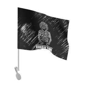 Флаг для автомобиля с принтом KHABIB в Тюмени, 100% полиэстер | Размер: 30*21 см | khabib | боец | борец | мма | нурмагомедов | орёл | хабиб
