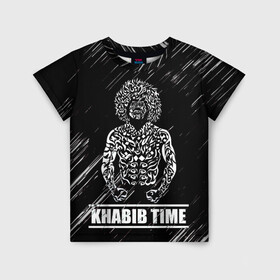 Детская футболка 3D с принтом KHABIB в Тюмени, 100% гипоаллергенный полиэфир | прямой крой, круглый вырез горловины, длина до линии бедер, чуть спущенное плечо, ткань немного тянется | Тематика изображения на принте: khabib | боец | борец | мма | нурмагомедов | орёл | хабиб
