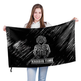 Флаг 3D с принтом KHABIB в Тюмени, 100% полиэстер | плотность ткани — 95 г/м2, размер — 67 х 109 см. Принт наносится с одной стороны | khabib | боец | борец | мма | нурмагомедов | орёл | хабиб