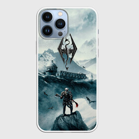 Чехол для iPhone 13 Pro Max с принтом Skyrim Warrior в Тюмени,  |  | game | skyrim | warrior | воин | горы | игра | небо | птицы | рпг | скайрим | снег