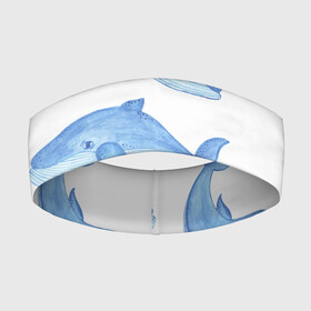Повязка на голову 3D с принтом Косяк китов в Тюмени,  |  | арт | карандашом | кит | киты | красками | море | моря | океан | океаны | под водой | рисунок