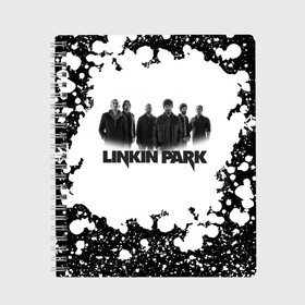 Тетрадь с принтом LINKIN PARK(+спина) в Тюмени, 100% бумага | 48 листов, плотность листов — 60 г/м2, плотность картонной обложки — 250 г/м2. Листы скреплены сбоку удобной пружинной спиралью. Уголки страниц и обложки скругленные. Цвет линий — светло-серый
 | chester bennington | linkin park | mike shinoda | альтернативный метал | альтернативный рок | линкин парк | майк шинода | ню метал | поп музыка | поп рок | рэп метал | рэп рок | электроник рок