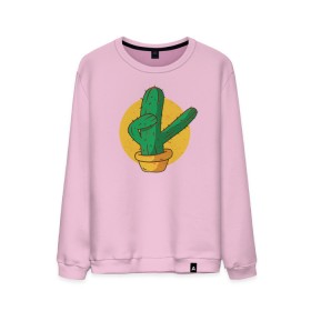 Мужской свитшот хлопок с принтом Кактус в Тюмени, 100% хлопок |  | cacti | cactus | dab | dabbing | dance | floral | plant | дэб | кактус | кактусы | растения | танец | цветок | цветы