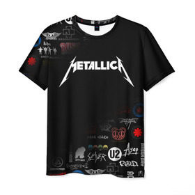 Мужская футболка 3D с принтом Metallica в Тюмени, 100% полиэфир | прямой крой, круглый вырез горловины, длина до линии бедер | james alan hetfield | джеймс хетфилд | кирк хэмметт | ларс ульрих | металлика | музыка | роберт трухильо | трэш метал | хеви метал