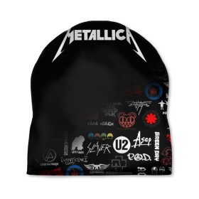 Шапка 3D с принтом Metallica в Тюмени, 100% полиэстер | универсальный размер, печать по всей поверхности изделия | james alan hetfield | джеймс хетфилд | кирк хэмметт | ларс ульрих | металлика | музыка | роберт трухильо | трэш метал | хеви метал