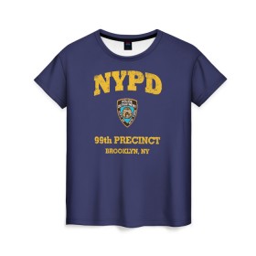 Женская футболка 3D с принтом Бруклин 9-9 департамент NYPD в Тюмени, 100% полиэфир ( синтетическое хлопкоподобное полотно) | прямой крой, круглый вырез горловины, длина до линии бедер | 99 | brooklyn 99 | police | бруклин | бруклин 9 9 | девять девять | департамент | джейк | джеффордс | значок | логотип | нью йорк | перальта | сериал | терри | чарльз бойл