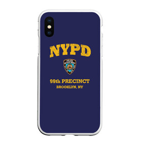 Чехол для iPhone XS Max матовый с принтом Бруклин 9-9 департамент NYPD в Тюмени, Силикон | Область печати: задняя сторона чехла, без боковых панелей | Тематика изображения на принте: 99 | brooklyn 99 | police | бруклин | бруклин 9 9 | девять девять | департамент | джейк | джеффордс | значок | логотип | нью йорк | перальта | сериал | терри | чарльз бойл