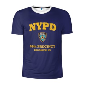 Мужская футболка 3D спортивная с принтом Бруклин 9-9 департамент NYPD в Тюмени, 100% полиэстер с улучшенными характеристиками | приталенный силуэт, круглая горловина, широкие плечи, сужается к линии бедра | Тематика изображения на принте: 99 | brooklyn 99 | police | бруклин | бруклин 9 9 | девять девять | департамент | джейк | джеффордс | значок | логотип | нью йорк | перальта | сериал | терри | чарльз бойл