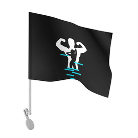 Флаг для автомобиля с принтом титан в Тюмени, 100% полиэстер | Размер: 30*21 см | crossfit | sport | бодибилдинг | зал | мужчина | мускулы | мышцы | сила | спорт | фитнес