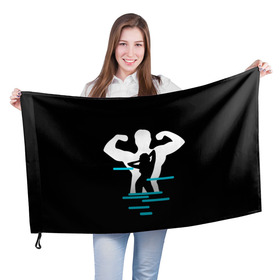 Флаг 3D с принтом титан в Тюмени, 100% полиэстер | плотность ткани — 95 г/м2, размер — 67 х 109 см. Принт наносится с одной стороны | crossfit | sport | бодибилдинг | зал | мужчина | мускулы | мышцы | сила | спорт | фитнес