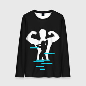 Мужской лонгслив 3D с принтом титан в Тюмени, 100% полиэстер | длинные рукава, круглый вырез горловины, полуприлегающий силуэт | crossfit | sport | бодибилдинг | зал | мужчина | мускулы | мышцы | сила | спорт | фитнес