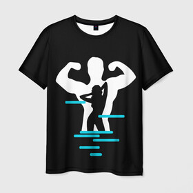 Мужская футболка 3D с принтом титан в Тюмени, 100% полиэфир | прямой крой, круглый вырез горловины, длина до линии бедер | crossfit | sport | бодибилдинг | зал | мужчина | мускулы | мышцы | сила | спорт | фитнес
