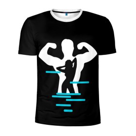 Мужская футболка 3D спортивная с принтом титан в Тюмени, 100% полиэстер с улучшенными характеристиками | приталенный силуэт, круглая горловина, широкие плечи, сужается к линии бедра | crossfit | sport | бодибилдинг | зал | мужчина | мускулы | мышцы | сила | спорт | фитнес