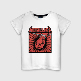 Детская футболка хлопок с принтом Metallica Металлика (Z) в Тюмени, 100% хлопок | круглый вырез горловины, полуприлегающий силуэт, длина до линии бедер | Тематика изображения на принте: james alan hetfield | rock | джеймс хетфилд | кирк хэмметт | ларс ульрих | металлика | музыка | роберт трухильо | рок | трэш метал | хеви метал