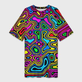 Платье-футболка 3D с принтом Психоделика в Тюмени,  |  | acid | hyper | neon | абстракция | дискотека | кислота | кислотная футболка | кислотный | клуб | клубная | неон | неоновый свет | ночной | растаман | трип | хайп | хайпер | яркий