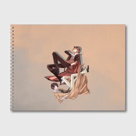 Альбом для рисования с принтом Дазай и Чуя в Тюмени, 100% бумага
 | матовая бумага, плотность 200 мг. | bungou stray dogs | аниме | великие из бродячих псов | дазай | чуя