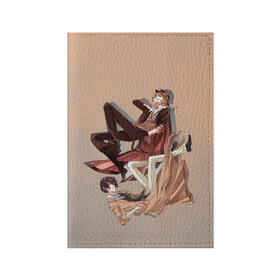 Обложка для паспорта матовая кожа с принтом Дазай и Чуя в Тюмени, натуральная матовая кожа | размер 19,3 х 13,7 см; прозрачные пластиковые крепления | Тематика изображения на принте: bungou stray dogs | аниме | великие из бродячих псов | дазай | чуя