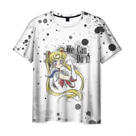 Мужская футболка 3D с принтом Sailor Moon. We can do it! в Тюмени, 100% полиэфир | прямой крой, круглый вырез горловины, длина до линии бедер | ami | girl | mizuno | moon | sailor | tsukino | usagi | ами | банни | волшебница | девушка | малышка | махо сёдзё | мидзуно | минако | мун | рэй | сейлор | усаги | хино | цукино | чибиуса