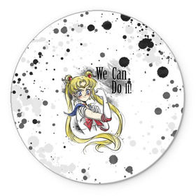 Коврик для мышки круглый с принтом Sailor Moon. We can do it! в Тюмени, резина и полиэстер | круглая форма, изображение наносится на всю лицевую часть | ami | girl | mizuno | moon | sailor | tsukino | usagi | ами | банни | волшебница | девушка | малышка | махо сёдзё | мидзуно | минако | мун | рэй | сейлор | усаги | хино | цукино | чибиуса