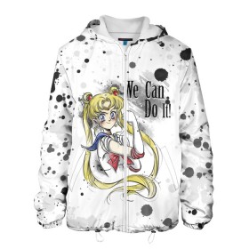 Мужская куртка 3D с принтом Sailor Moon. We can do it! в Тюмени, ткань верха — 100% полиэстер, подклад — флис | прямой крой, подол и капюшон оформлены резинкой с фиксаторами, два кармана без застежек по бокам, один большой потайной карман на груди. Карман на груди застегивается на липучку | Тематика изображения на принте: ami | girl | mizuno | moon | sailor | tsukino | usagi | ами | банни | волшебница | девушка | малышка | махо сёдзё | мидзуно | минако | мун | рэй | сейлор | усаги | хино | цукино | чибиуса