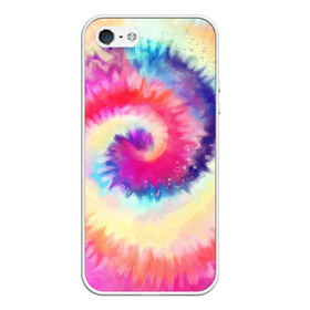 Чехол для iPhone 5/5S матовый с принтом Tie Dye vortex в Тюмени, Силикон | Область печати: задняя сторона чехла, без боковых панелей | art | hype | maelstrom | swirl | tie dye | trend | vortex | акварель | акрил | арт | буйство | вихрь | дизайн | завихрение | краски | красок | тай дай | торнадо | тренд | трендовая | хайповая