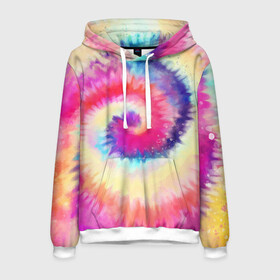 Мужская толстовка 3D с принтом Tie Dye vortex в Тюмени, 100% полиэстер | двухслойный капюшон со шнурком для регулировки, мягкие манжеты на рукавах и по низу толстовки, спереди карман-кенгуру с мягким внутренним слоем. | Тематика изображения на принте: art | hype | maelstrom | swirl | tie dye | trend | vortex | акварель | акрил | арт | буйство | вихрь | дизайн | завихрение | краски | красок | тай дай | торнадо | тренд | трендовая | хайповая