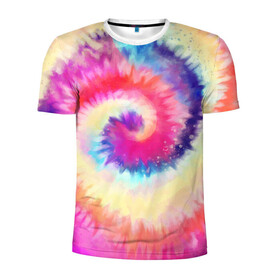 Мужская футболка 3D спортивная с принтом Tie Dye vortex в Тюмени, 100% полиэстер с улучшенными характеристиками | приталенный силуэт, круглая горловина, широкие плечи, сужается к линии бедра | Тематика изображения на принте: art | hype | maelstrom | swirl | tie dye | trend | vortex | акварель | акрил | арт | буйство | вихрь | дизайн | завихрение | краски | красок | тай дай | торнадо | тренд | трендовая | хайповая