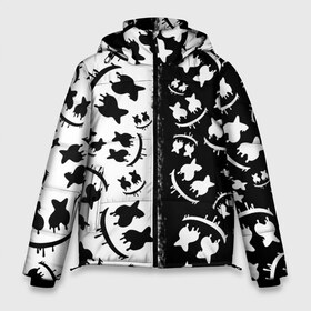 Мужская зимняя куртка 3D с принтом MARSHMELLO в Тюмени, верх — 100% полиэстер; подкладка — 100% полиэстер; утеплитель — 100% полиэстер | длина ниже бедра, свободный силуэт Оверсайз. Есть воротник-стойка, отстегивающийся капюшон и ветрозащитная планка. 

Боковые карманы с листочкой на кнопках и внутренний карман на молнии. | black | black and white | marshmello | music | white | белое | маршиеллоу | маска | музыка | музыкант | черное | черное и белое