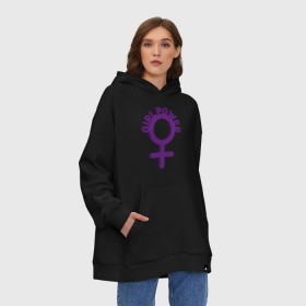 Худи SuperOversize хлопок с принтом Girl Power 3D в Тюмени, 70% хлопок, 30% полиэстер, мягкий начес внутри | карман-кенгуру, эластичная резинка на манжетах и по нижней кромке, двухслойный капюшон
 | 