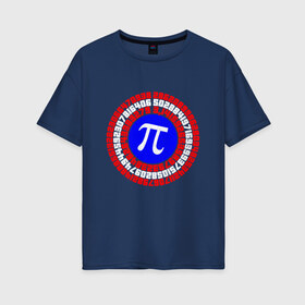 Женская футболка хлопок Oversize с принтом Математический щит в Тюмени, 100% хлопок | свободный крой, круглый ворот, спущенный рукав, длина до линии бедер
 | Тематика изображения на принте: 14 | 3 | 3.14 | круг | математика | наука | триколор | фигура | число пи | щит
