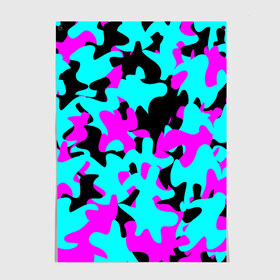 Постер с принтом Modern Camouflage в Тюмени, 100% бумага
 | бумага, плотность 150 мг. Матовая, но за счет высокого коэффициента гладкости имеет небольшой блеск и дает на свету блики, но в отличии от глянцевой бумаги не покрыта лаком | abstract | camouflage | design | geometry | modern | texture | геометрия | дизайн | камуфляж | современный | текстура