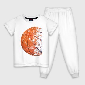 Детская пижама хлопок с принтом BasketBall Style в Тюмени, 100% хлопок |  брюки и футболка прямого кроя, без карманов, на брюках мягкая резинка на поясе и по низу штанин
 | Тематика изображения на принте: air | ball | balls | basket | basketball | bulls | game | hip hop | jordan | kobi | lakers | nba | oneill | play | rap | shakil | shaq | sport | баскет | баскетбол | джордан | зож | игра | играть | инста | нба | спорт | стиль | шакил