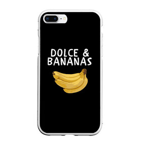 Чехол для iPhone 7Plus/8 Plus матовый с принтом Dolce and Bananas в Тюмени, Силикон | Область печати: задняя сторона чехла, без боковых панелей | banana | dolce and gabbana | банан | бананы | дольче и габбана | на английском | на иностранном | надписи на английском | надпись | прикольные надписи | слово | слоган | со словом | чёрно белая