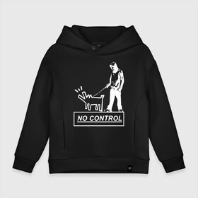 Детское худи Oversize хлопок с принтом No control - Banksy  в Тюмени, френч-терри — 70% хлопок, 30% полиэстер. Мягкий теплый начес внутри —100% хлопок | боковые карманы, эластичные манжеты и нижняя кромка, капюшон на магнитной кнопке | banksy | анархизм | андерграунд | антивоенное движение | антиимпериализм | антикапитализм | арт | бенкс | бенкси | бристоль | бэнкс | бэнкси | граффити | из англии | картина | на стене | нигилизм