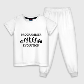 Детская пижама хлопок с принтом Эволюция программиста в Тюмени, 100% хлопок |  брюки и футболка прямого кроя, без карманов, на брюках мягкая резинка на поясе и по низу штанин
 | Тематика изображения на принте: c++ | code | computer | java | джава | кодеру | компьютерщику | программа | программисту | хакеру