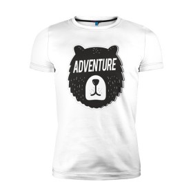 Мужская футболка премиум с принтом Bear Adventure в Тюмени, 92% хлопок, 8% лайкра | приталенный силуэт, круглый вырез ворота, длина до линии бедра, короткий рукав | Тематика изображения на принте: adventure | altai | altay | animal | bear | follow | forest | hipster | insta | noize | siberia | sibir | style | trip | алтай | лес | медведь | михалыч | миша | поездка | приключение | путешествие | сибирь | хипстер