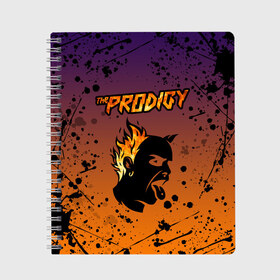 Тетрадь с принтом THE PRODIGY в Тюмени, 100% бумага | 48 листов, плотность листов — 60 г/м2, плотность картонной обложки — 250 г/м2. Листы скреплены сбоку удобной пружинной спиралью. Уголки страниц и обложки скругленные. Цвет линий — светло-серый
 | keith charles flint | prodigy | the prodigy | альтернативный дэнс | бигбит | брейкбит | кит флинт | лиам хоулетт | максим реалити | техно | электроник рок | электропанк