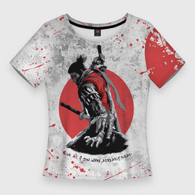 Женская футболка 3D Slim с принтом SEKIRO SHADOW DIE TWICE в Тюмени,  |  | samurai | sekiro | sekiro: shadows die twice | shadow | самураи | секиро:тени умирают дважды | тени