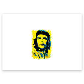 Поздравительная открытка с принтом Че Гевара в Тюмени, 100% бумага | плотность бумаги 280 г/м2, матовая, на обратной стороне линовка и место для марки
 | ernesto guevara | голова | известный | куба | личность | популярный | революционер | революция | че | че гевара | человек | эрнесто
