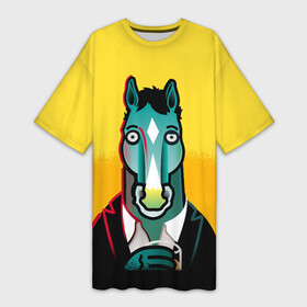Платье-футболка 3D с принтом BoJack Horseman в Тюмени,  |  | Тематика изображения на принте: bojack horseman | конь боджек