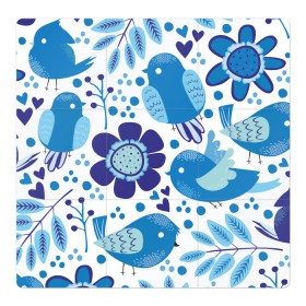 Магнитный плакат 3Х3 с принтом Воробушки в Тюмени, Полимерный материал с магнитным слоем | 9 деталей размером 9*9 см | bird | forest | russia | winter | воробей | гжель | голубь | зима | лес | настроение | птица | птицы | россия | синий | синичка | хобби | хохлома | цвет | цветы