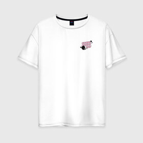 Женская футболка хлопок Oversize с принтом BT21 в Тюмени, 100% хлопок | свободный крой, круглый ворот, спущенный рукав, длина до линии бедер
 | bt21 | bts | k pop | бт21 | бтс | бтс 2020 | группа бтс | к поп | кей поп | кейпоп