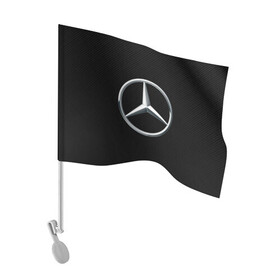Флаг для автомобиля с принтом MERCEDES-BENZ CARBON | МЕРСЕДЕС в Тюмени, 100% полиэстер | Размер: 30*21 см | amg | auto | carbon | mercedes | sport | авто | автомобиль | автомобильные | амг | бренд | карбон | марка | машины | мерседес | спорт