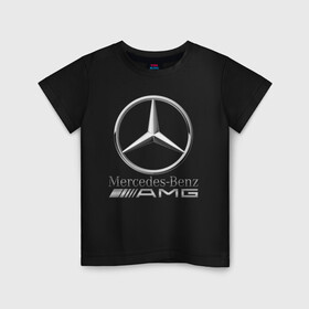 Детская футболка хлопок с принтом MERCEDES-BENZ AMG в Тюмени, 100% хлопок | круглый вырез горловины, полуприлегающий силуэт, длина до линии бедер | amg | auto | carbon | mercedes | sport | авто | автомобиль | автомобильные | амг | бренд | карбон | марка | машины | мерседес | спорт