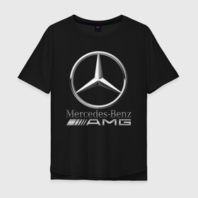 Мужская футболка хлопок Oversize с принтом MERCEDES-BENZ AMG в Тюмени, 100% хлопок | свободный крой, круглый ворот, “спинка” длиннее передней части | amg | auto | carbon | mercedes | sport | авто | автомобиль | автомобильные | амг | бренд | карбон | марка | машины | мерседес | спорт