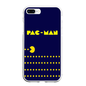 Чехол для iPhone 7Plus/8 Plus матовый с принтом PAC-MAN в Тюмени, Силикон | Область печати: задняя сторона чехла, без боковых панелей | 1980 | game | ghostbusters | pac man | игра | монстры | охотники за привидениями | пэкмен | уровень | ход