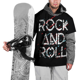 Накидка на куртку 3D с принтом Rock And Roll в Тюмени, 100% полиэстер |  | Тематика изображения на принте: модный | музыка | надписи | надпись | песня | рок н ролл | символы | сообщение | танец | текст | фраза | цитаты | черный